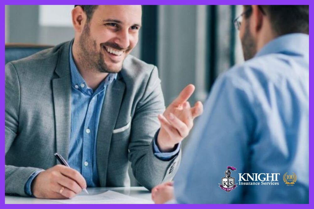 Insurance agent discussing  about types of employee benefits