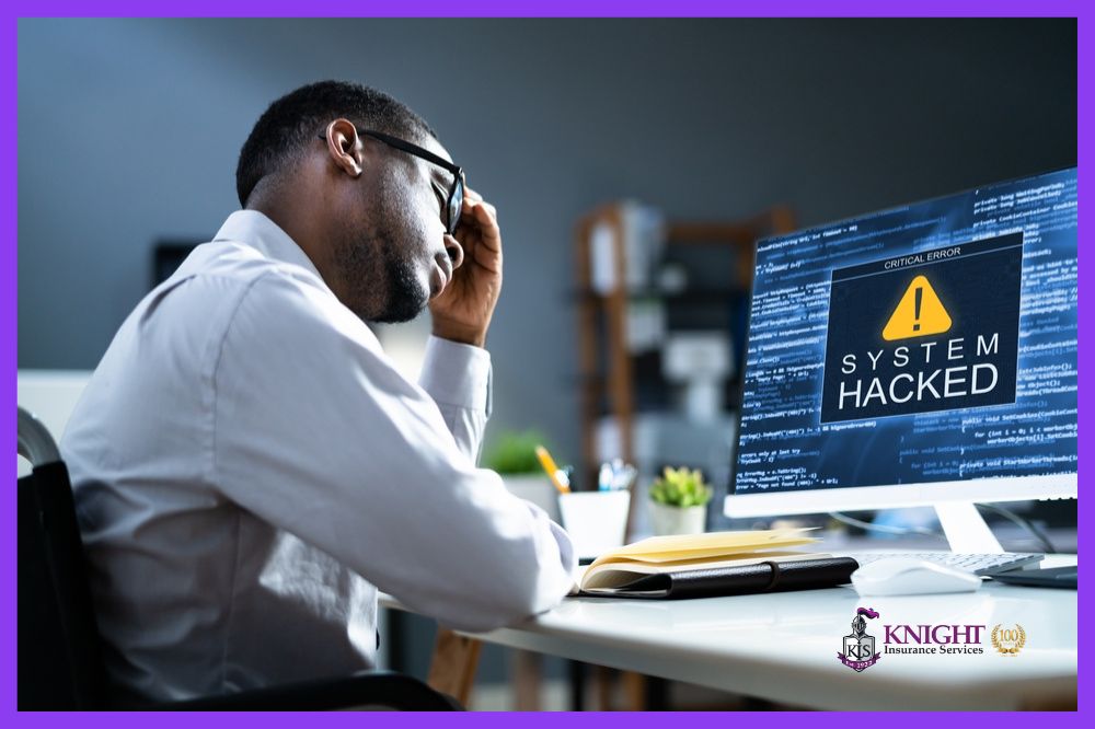 Stressed business team facing a cyber attack on their company