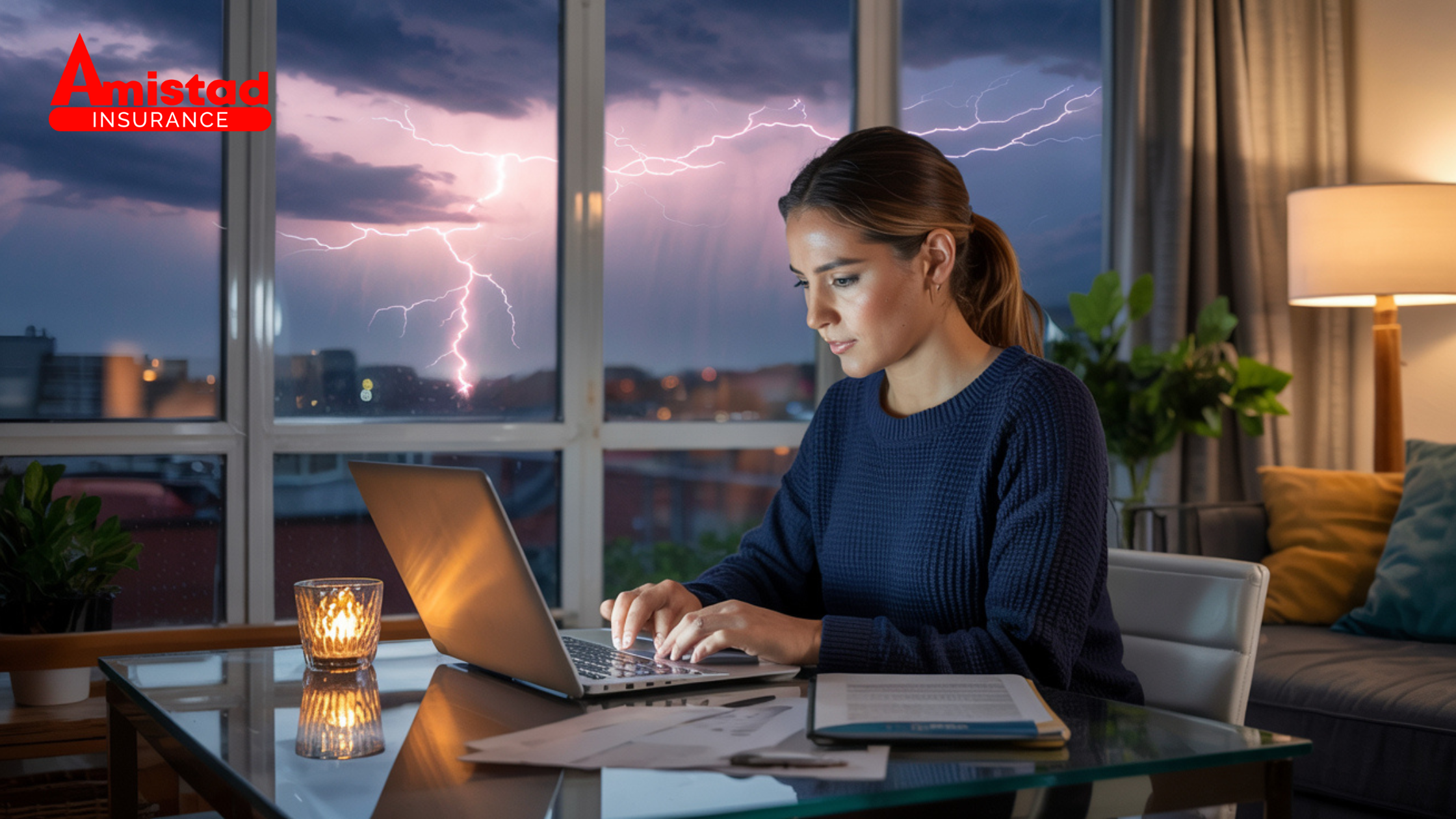 renter reviewing a renters insurance policy on their laptop 