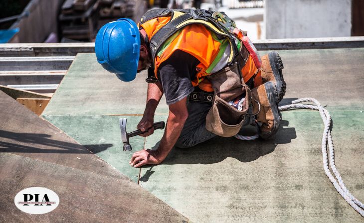 Worker working in a construction site