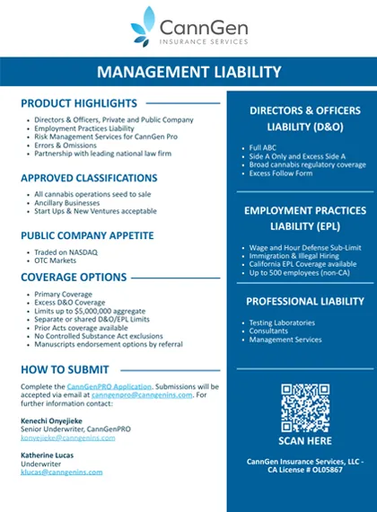 CannGenPRO Management Liability Flyer