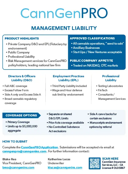 CannGenPRO Management Liability Flyer