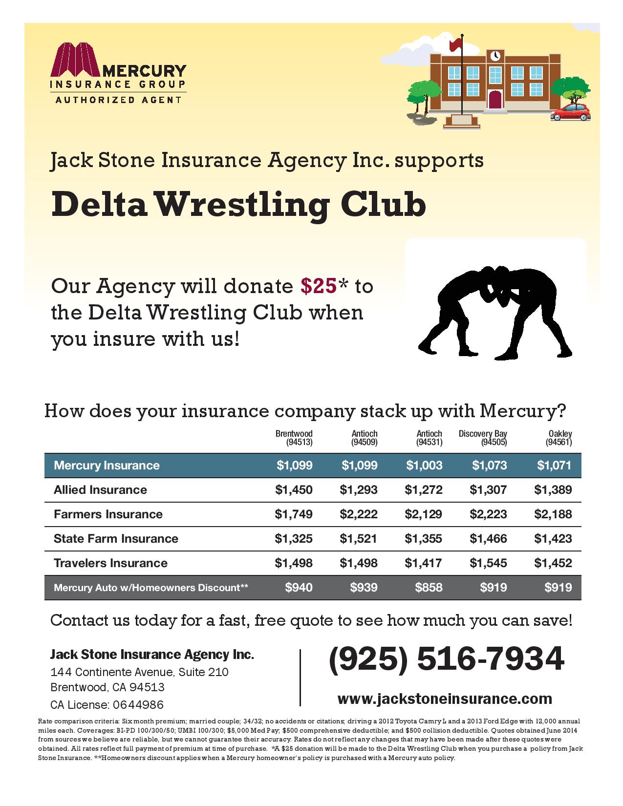 Delta Wrestling Club - Our Agency will donate $25 when you insure with us!